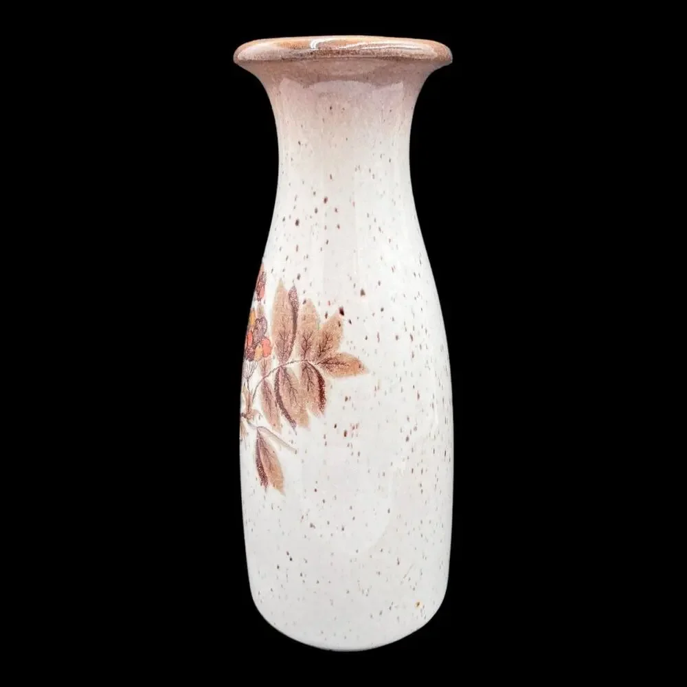 Vintage‎ Scheurich Keramik West Germany 295-26 Vase Cream Brown Leaves & Berries